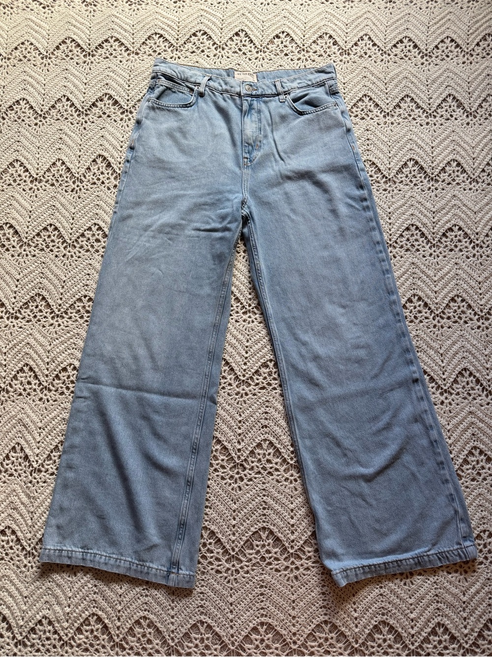 We The Free Free People Light Blue Wide-Leg Women’s Jeans Size 29 No Rips